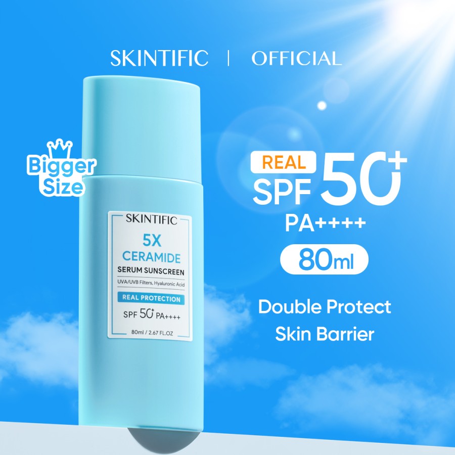 SKINTIFIC 5X Ceramide Serum Sunscreen SPF50 PA++++ Sunblock 80ml